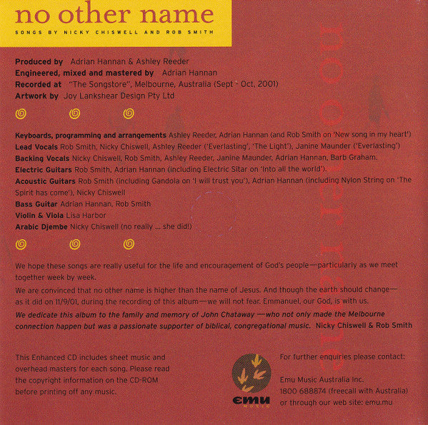 Nicky Chiswell, Rob Smith (46) : No Other Name (CD, Album)