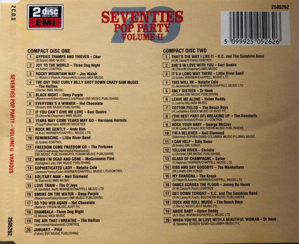 Various : Seventies Pop Party Volume II (2xCD, Comp)