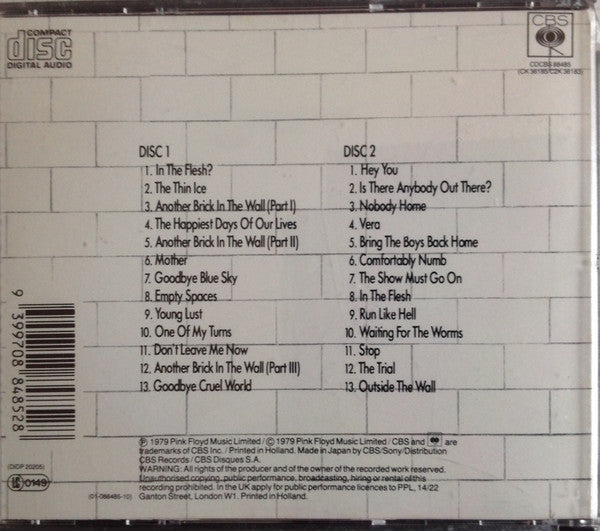 Pink Floyd : The Wall (2xCD, Album, RE)