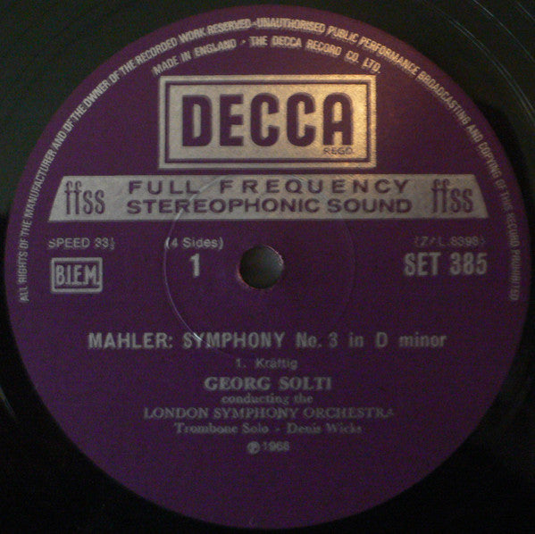 Mahler* / Helen Watts, London Symphony*, Georg Solti : Symphony No. 3 (2xLP, RP + Box)