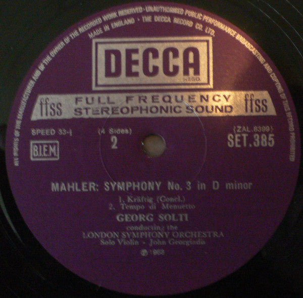 Mahler* / Helen Watts, London Symphony*, Georg Solti : Symphony No. 3 (2xLP, RP + Box)