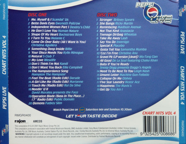 Various : Pepsi Live Chart Hits - Volume 4 (2xCD, Comp)