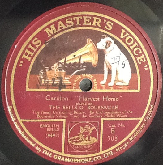 Unknown Artist : The Bells O' Bournville Carillon Harvest Home / Lead, Kindly Light (Shellac, 10")