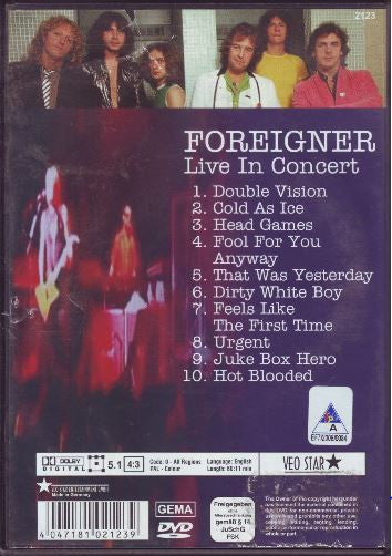 Foreigner : Live In Concert (DVD-V, Unofficial, PAL)