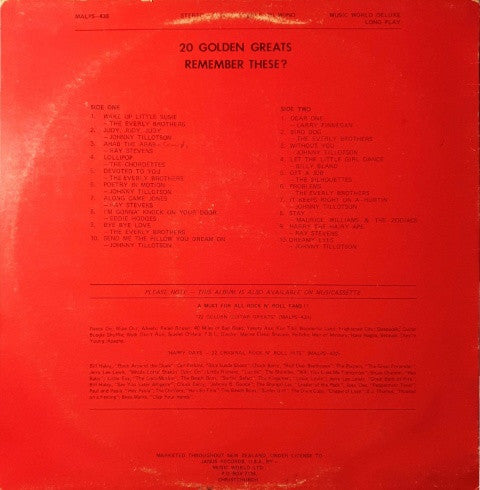 Various : 20 Golden Greats (LP, Album, Comp)