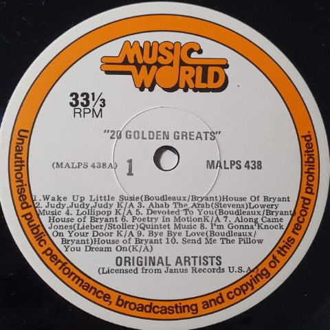 Various : 20 Golden Greats (LP, Album, Comp)