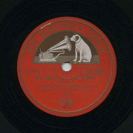 Elisabeth Schumann Piano Accomp. By Gerald Moore : Die Forelle / Vollmond Strahlt Aus Bergeshöhen (Shellac, 10")