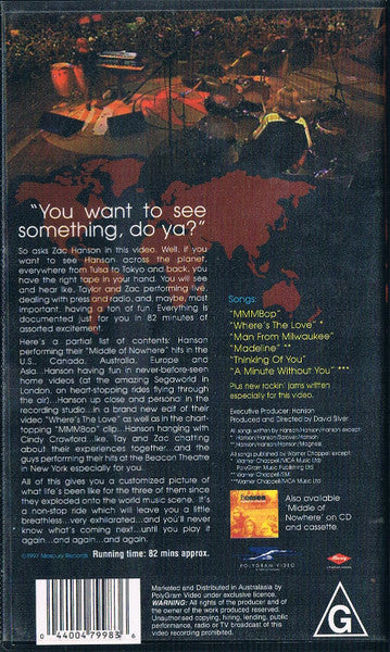 Hanson : Tulsa, Tokyo & The Middle Of Nowhere (VHS, PAL, Dol)