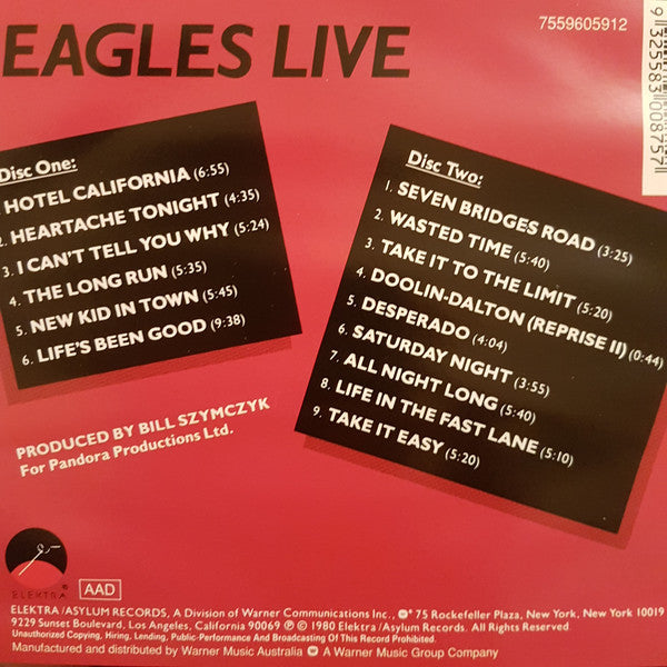 Eagles : Eagles Live (2xCD, Album, RE, RM)