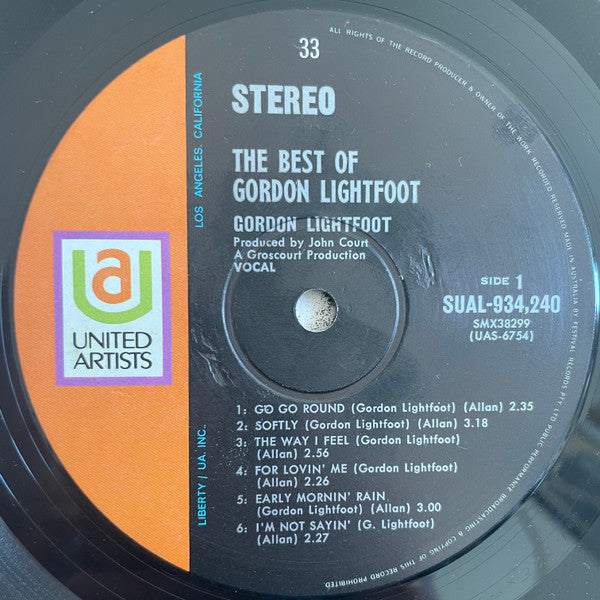Gordon Lightfoot : The Best Of Gordon Lightfoot (LP, Comp, Tex)