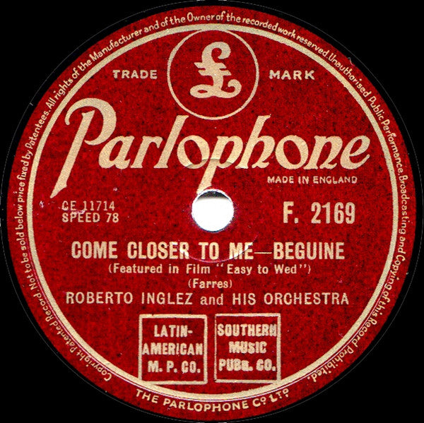 Roberto Inglez And His Orchestra : Autumn Serenade / Come Closer To Me (Shellac, 10")