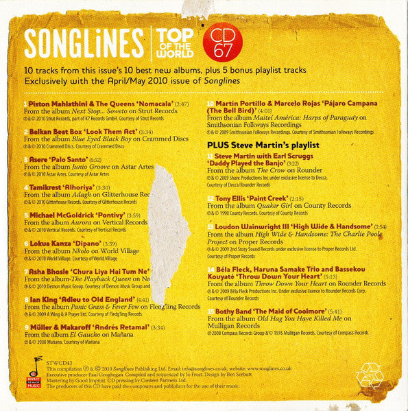 Various : Songlines: Top Of The World CD 67 (CD, Comp)