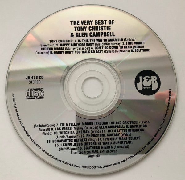 Tony Christie & Glen Campbell : The Very Best Of Tony Christie & Glen Campbell (CD, Comp)