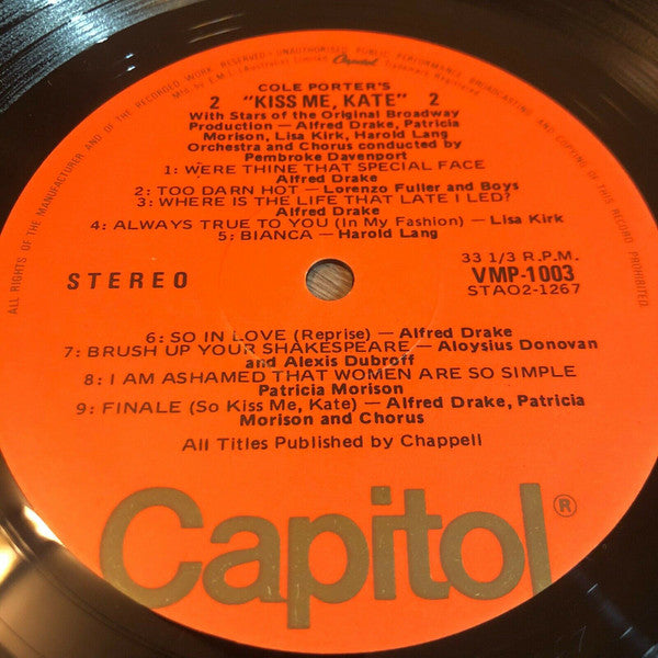 Alfred Drake, Patricia Morison, Lisa Kirk, Harold Lang, Cole Porter : Kiss Me, Kate (LP, Album)