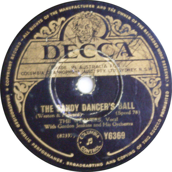 The Weavers With Gordon Jenkins And His Orchestra : The Gandy Dancer's Ball / Ay-Round The Corner (Shellac, 10")