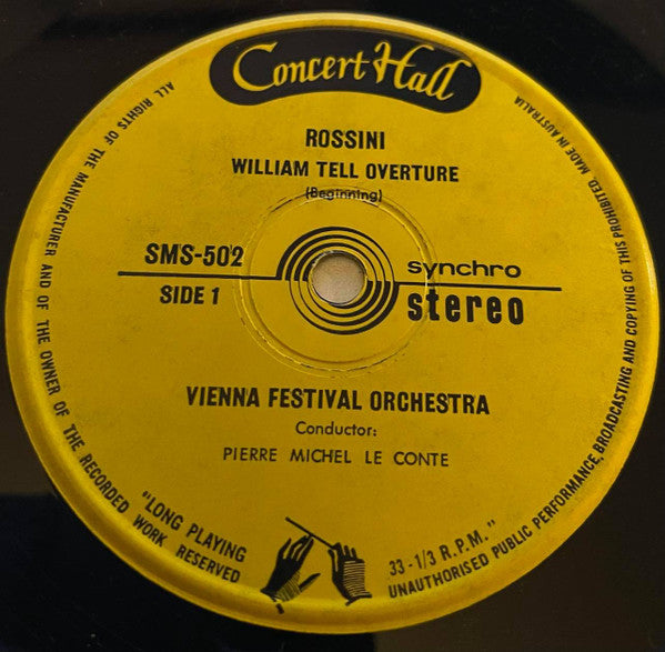 Gioacchino Rossini, Wiener Festspielorchester, Pierre-Michel Le Conte : William Tell: Overture And Aria << Selva Opaca >> (7")