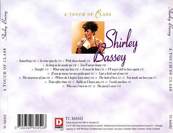 Shirley Bassey : A Touch Of Class (CD, Album, Comp)