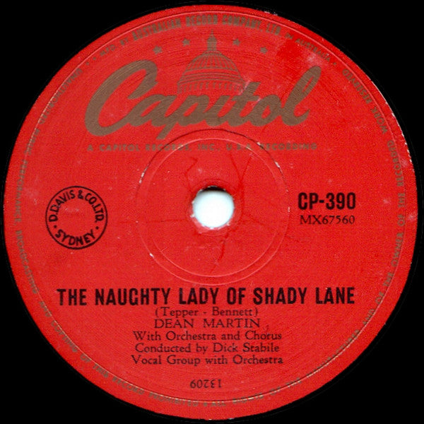 Dean Martin : The Naughty Lady Of Shady Lane / That's All I Want From You (Shellac, 10")
