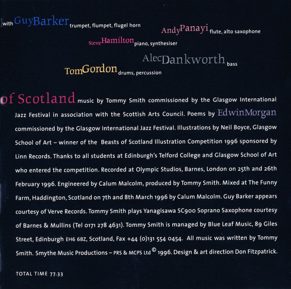 Tommy Smith : Beasts Of Scotland (CD, Album)