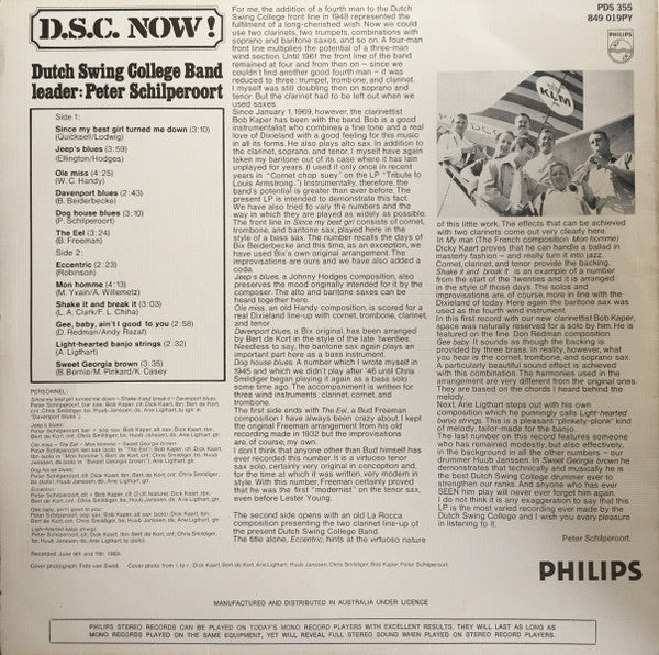 The Dutch Swing College Band : D.S.C. Now! (LP, Album)