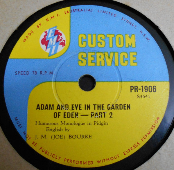 J. M. (Joe) Bourke* : Adam And Eve In The Garden Of Eden (10")