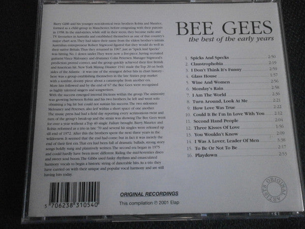 Bee Gees : Spicks And Specks / The Best Of The Early Years (CD, Comp)