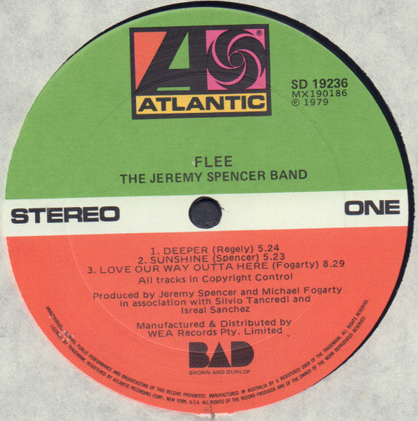 The Jeremy Spencer Band : Flee (LP, Album)