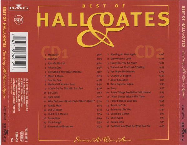 Daryl Hall & John Oates : Best Of Hall & Oates (Starting All Over Again) (2xCD, Comp, PMI)
