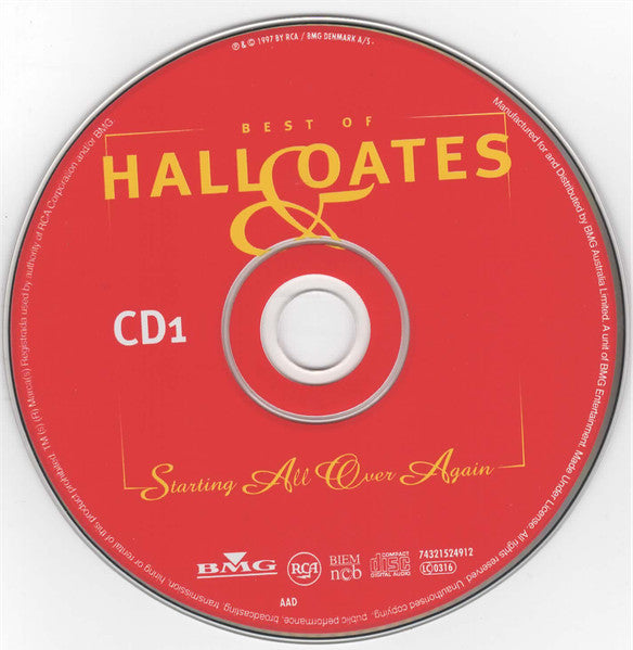 Daryl Hall & John Oates : Best Of Hall & Oates (Starting All Over Again) (2xCD, Comp, PMI)