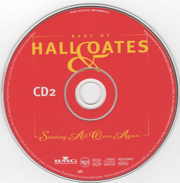 Daryl Hall & John Oates : Best Of Hall & Oates (Starting All Over Again) (2xCD, Comp, PMI)