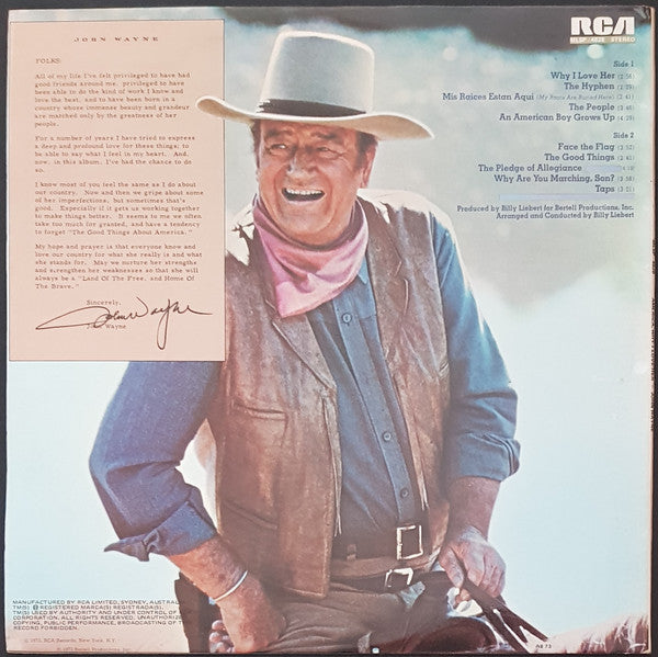 John Wayne : America, Why I Love Her (LP, Album)