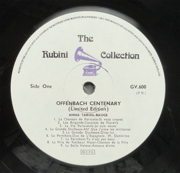 Anna Tariol-Baugé, Juliette Simon-Girard : Offenbach Centenary (LP, Comp, Mono)