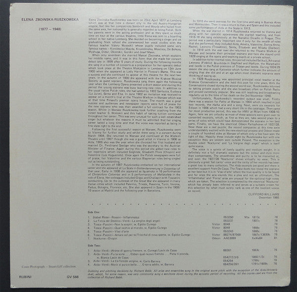 Helena Zboinska-Ruszkowska : Elena Ruszkowska (LP, Comp, Mono)
