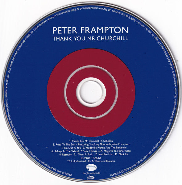 Peter Frampton : Thank You Mr Churchill (CD, Album)