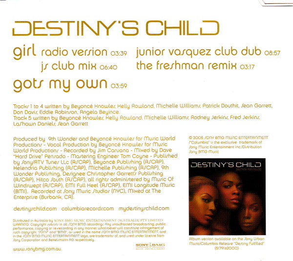 Destiny's Child : Girl (CD, Single)