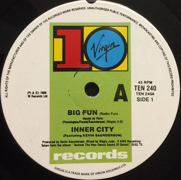 Inner City : Big Fun (7", Single)