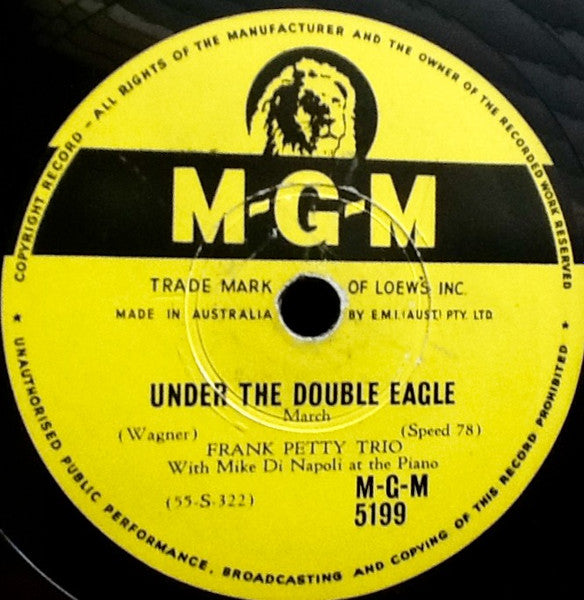 Frank Petty Trio : Ten Little Fingers And Ten Little Toes / Under The Double Eagle (Shellac, 10")