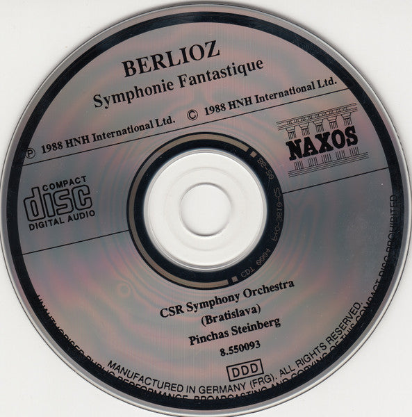 Berlioz*, CSR Symphony Orchestra (Bratislava)*, Pinchas Steinberg : Symphonie Fantastique (CD, Album, RE)