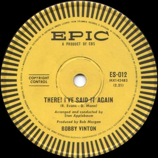 Bobby Vinton : There! I've Said It Again (7", Single)