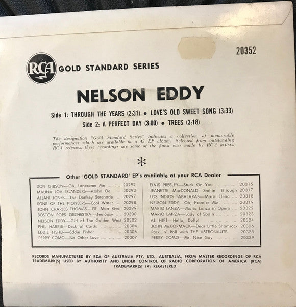 Nelson Eddy : Through The Years (7", EP, Mono)