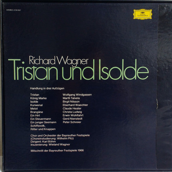 Richard Wagner - Birgit Nilsson, Wolfgang Windgassen, Christa Ludwig, Martti Talvela, Eberhard Waechter*, Karl Böhm : Richard Wagner Tristan Und Isolde (5xLP, RE + Box)