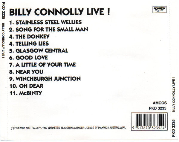 Billy Connolly : Live! (CD, Album, RE)