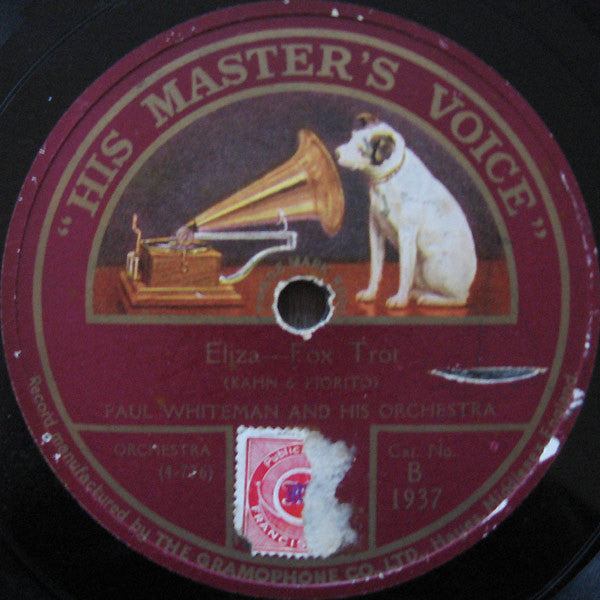 Paul Whiteman And His Orchestra : Eliza / Doo Wacka Doo (Shellac, 10")