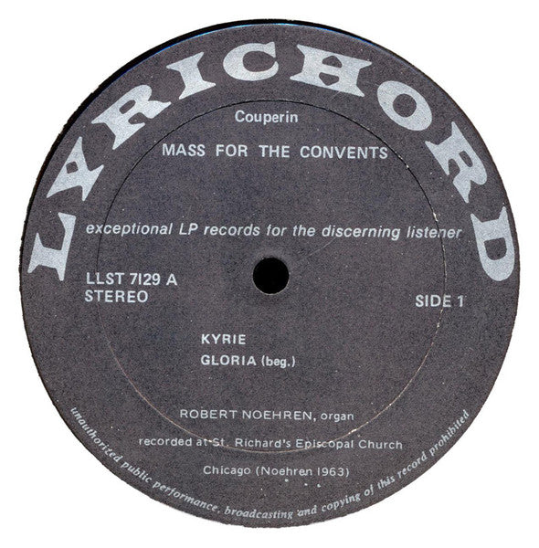 François Couperin, Robert Noehren : Mass for the Convents (LP, Album)