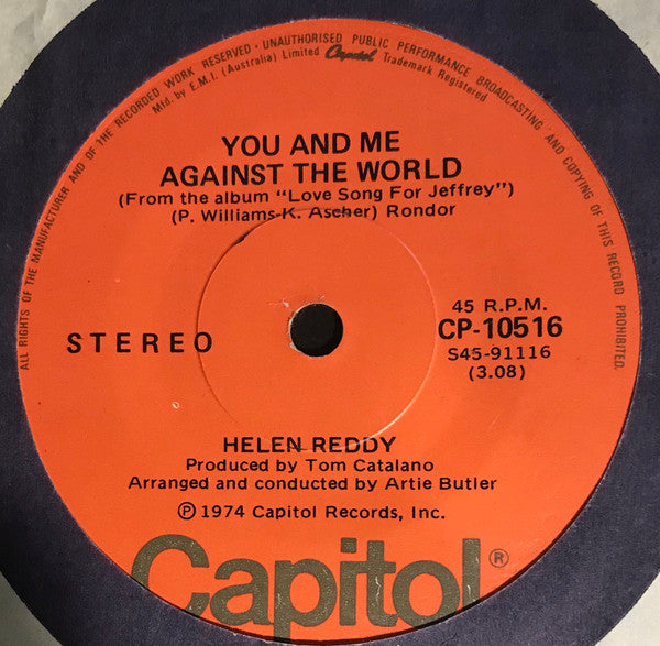 Helen Reddy : You And Me Against The World (7")