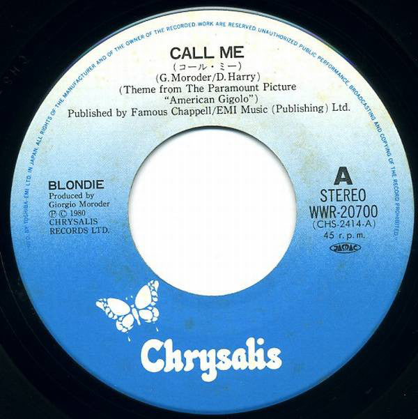 ブロンディ* = Blondie : コール・ミー = Call Me (7", Single)
