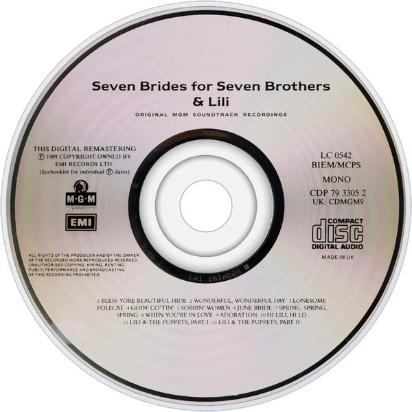 Various : Seven Brides For Seven Brothers & Lili (CD, Comp, Mono, RM)