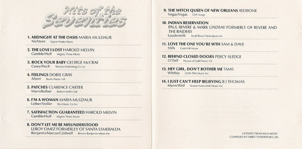 Various : Hits Of The Seventies (CD, Comp)