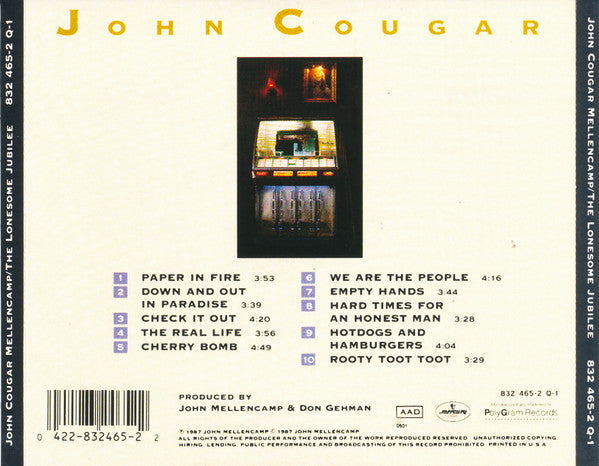 John Cougar Mellencamp : The Lonesome Jubilee (CD, Album)