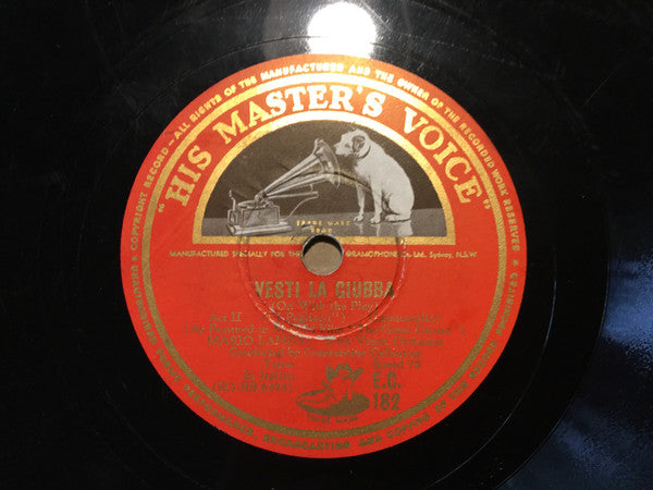 Mario Lanza : Vesti La Giubba (On With The Play) / Ave Maria (Shellac, 10")